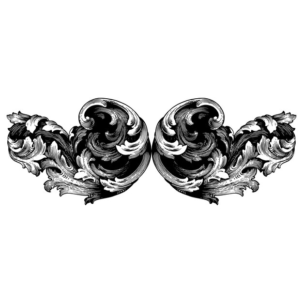Conjunto clásico barroco de elementos vintage para el diseño. Elemento decorativo de diseño en filigrana.