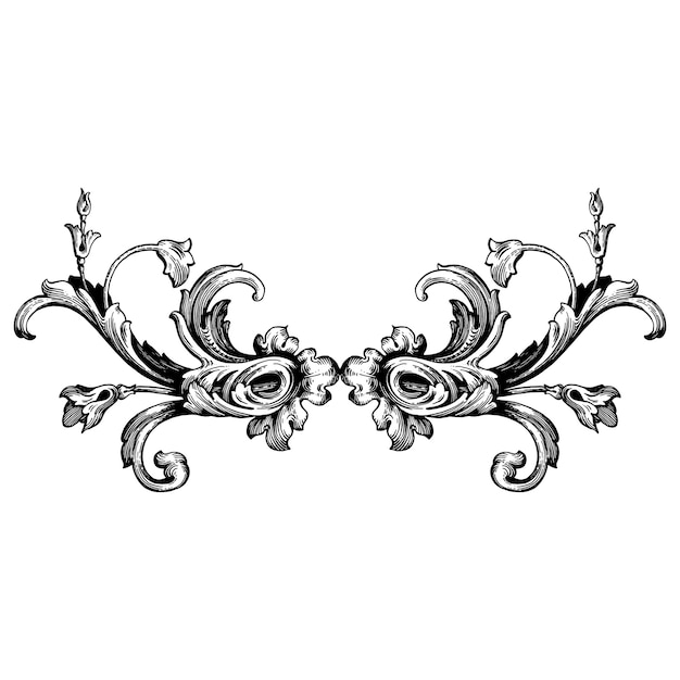 Conjunto clásico barroco de elementos vintage para el diseño. Elemento de diseño decorativo de caligrafía de filigrana.