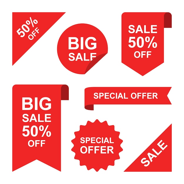 Conjunto de cliparts de compras vectoriales en blanco
