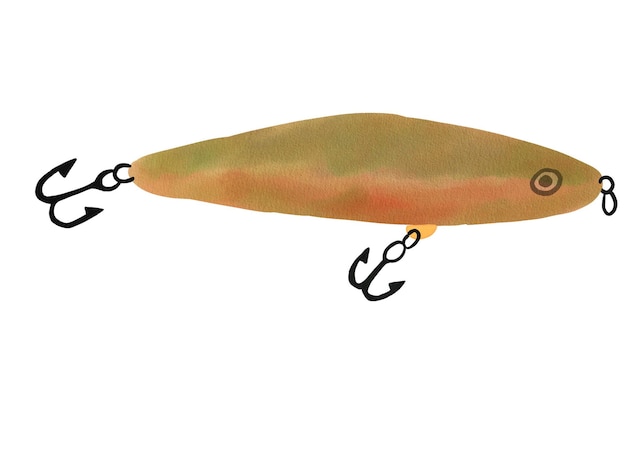 conjunto de cliparts de pesca de acuarela