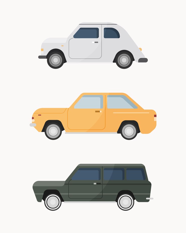 Vector conjunto de coche clásico. coches antiguos .