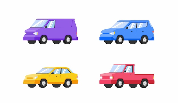 Vector conjunto de coches de colores