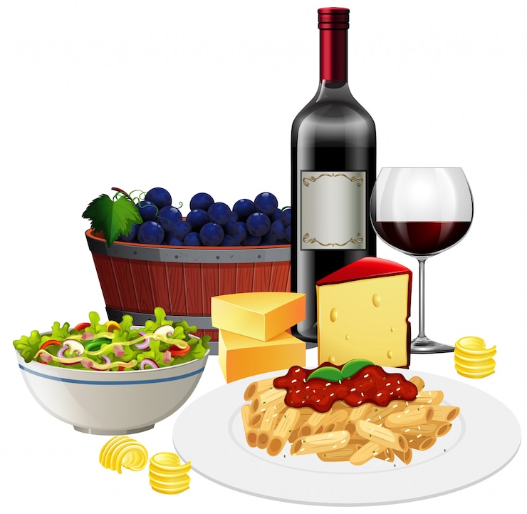 Vector un conjunto de cocina italiana