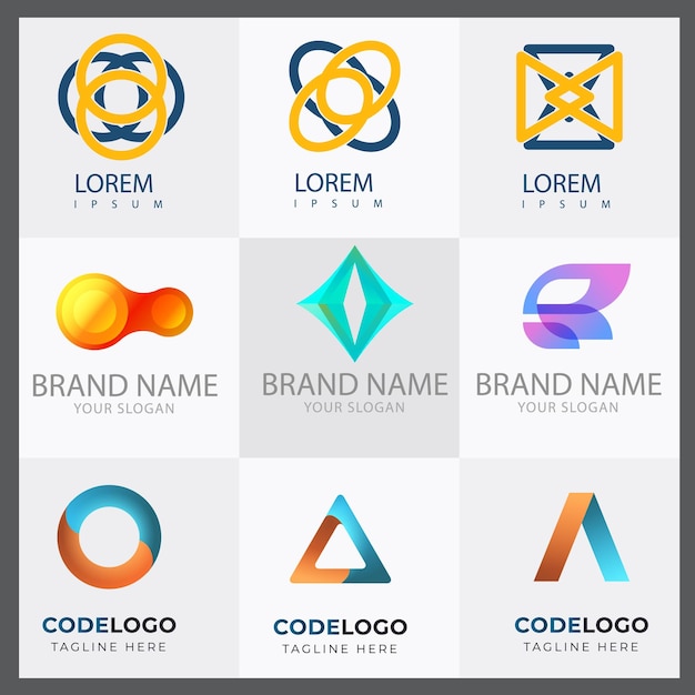 Conjunto de código Boost Diseño de logotipo vector concepto Rocket Código modelo de logotipo icono vector