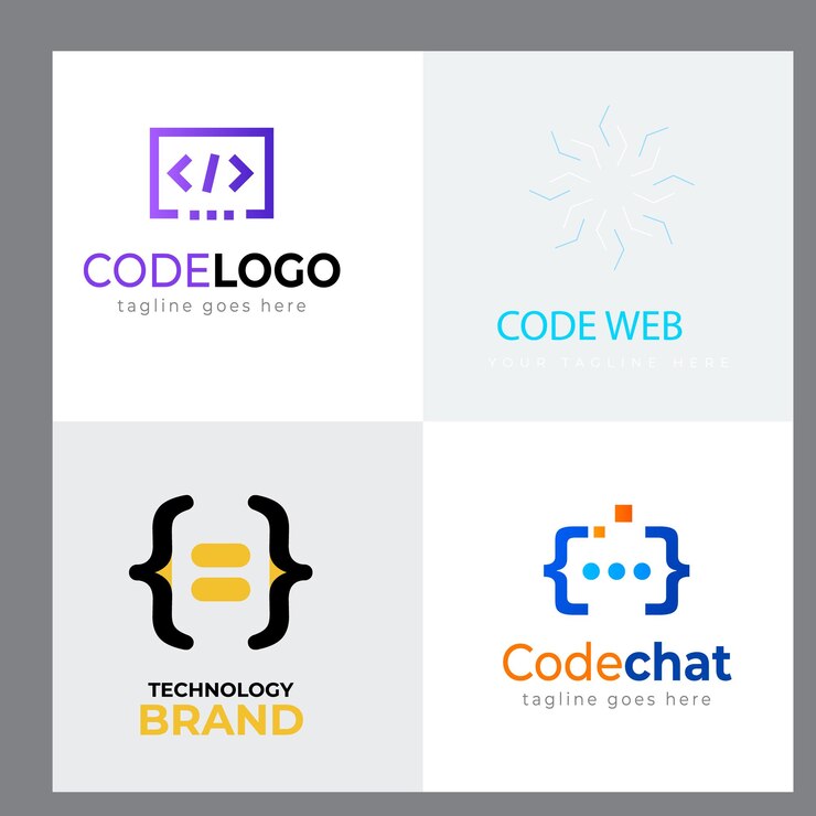 Vector conjunto de código boost logo diseña el concepto vectorial rocket code icona de plantilla de logotipo