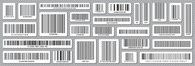 Conjunto de códigos de barras de identificación del producto código de seguimiento número de serie identificación del producto con digital