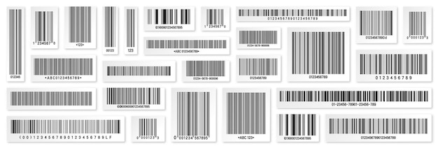 Conjunto de códigos de barras de identificación del producto código de seguimiento número de serie identificación del producto con digital