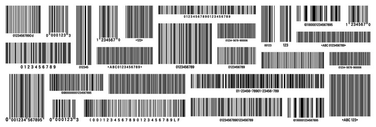 Vector conjunto de códigos de barras de identificación del producto código de seguimiento número de serie identificación del producto con digital