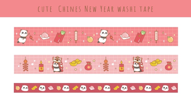 conjunto de colección de año nuevo chino lindo washi tape