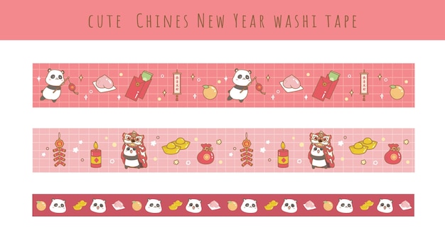 conjunto de colección de año nuevo chino lindo washi tape