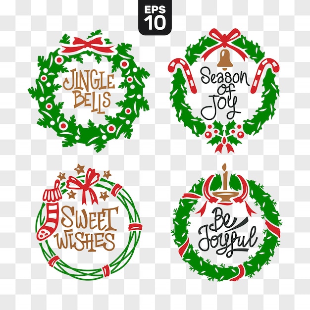Conjunto de colección de archivos de corte de coronas de Navidad con cita