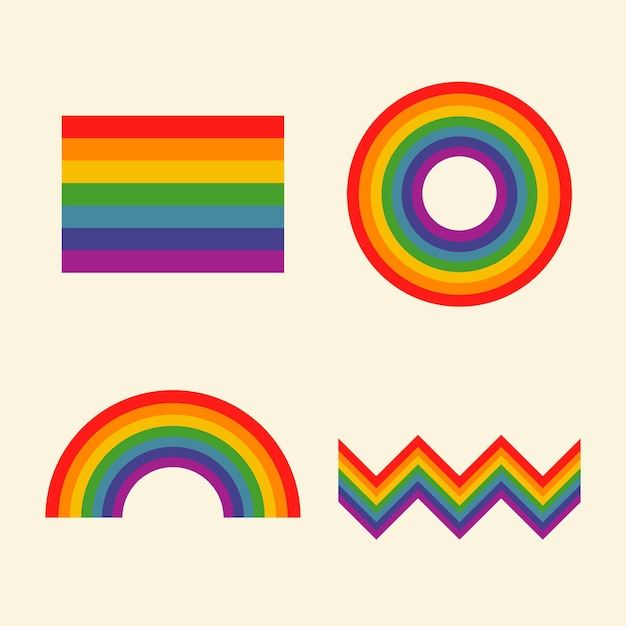 Conjunto de colección de arco iris ilustración vectorial
