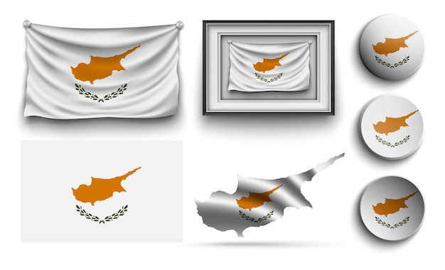 Vector conjunto de colección de banderas de nigeria aislado en blanco.