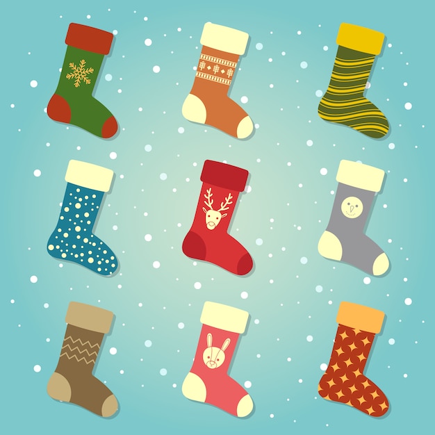 conjunto de colección de calcetines de invierno