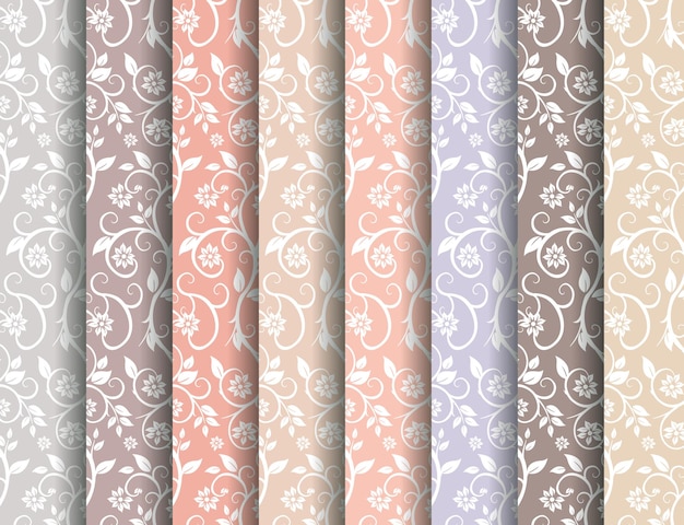 Conjunto de colección sin costuras de mosaico vectorial de pastel moderno y elegante