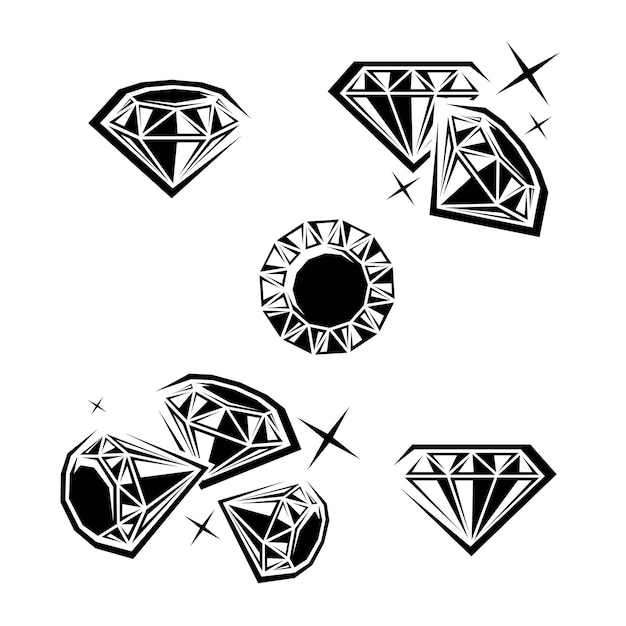Conjunto de colección de diamantes Colección icono diamantes Vector