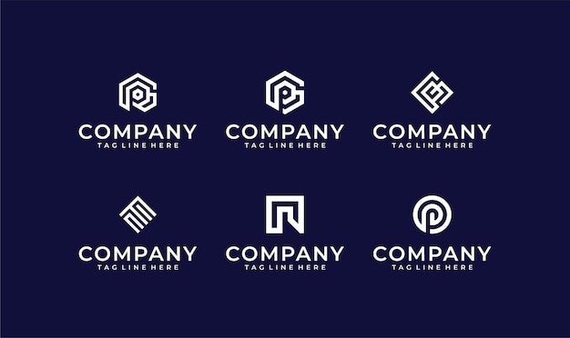 Conjunto de colección de diseño de logotipo de empresa.