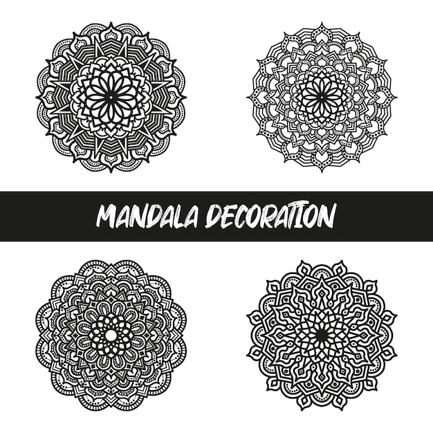 conjunto de colección de diseño de mandala decorativo étnico