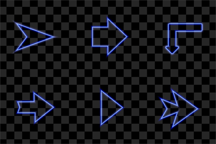 Vector conjunto de colección de efectos de luz de flecha azul vector eps aislado