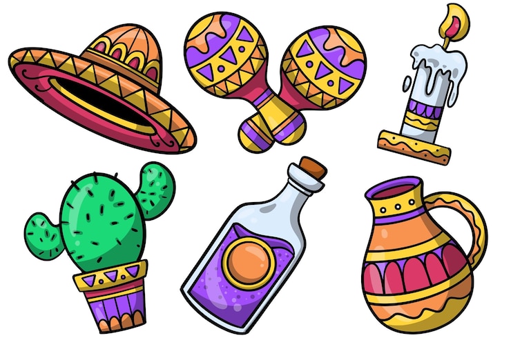 Vector conjunto de colección de elementos dibujados a mano de los muertos vector aislado