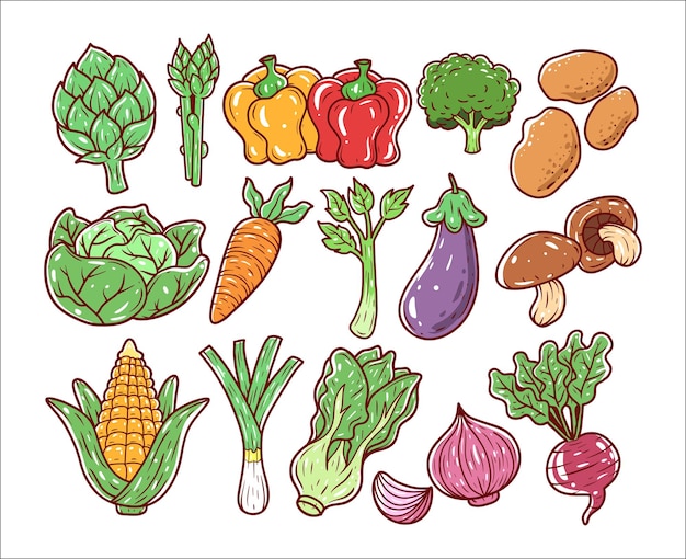 Conjunto de colección de elementos vegetales vectoriales