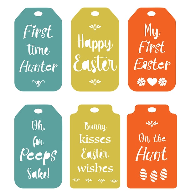 Conjunto de colección de etiquetas de Pascua tagEaster de conjunto de colección de etiquetas de rectángulo de etiqueta de rectángulo Vector