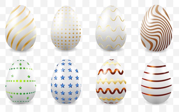 Conjunto de colección de huevos de Pascua sin ilustración backgroundVector