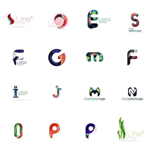 Conjunto de colección de iconos de negocios de ideas de logotipo de empresa universal