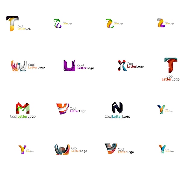 Conjunto de colección de iconos de negocios de ideas de logotipo de empresa universal