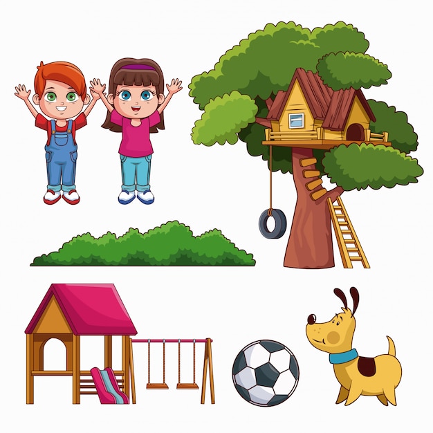 Conjunto de colección de iconos de parque de niños