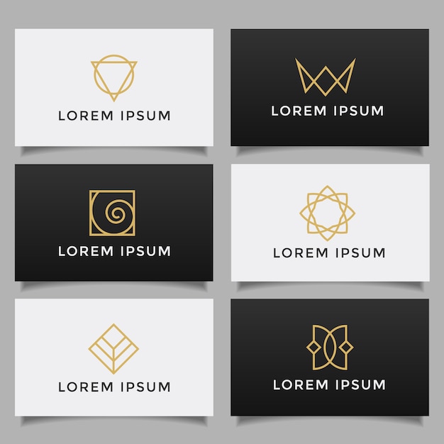 Conjunto de colección de logotipo creativo simple minimalista.