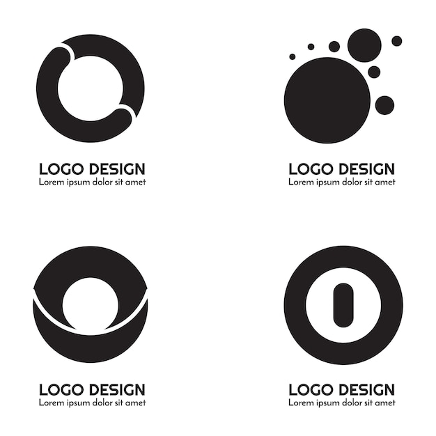 Conjunto de colección de logotipos en blanco y negro vectorial editable completo