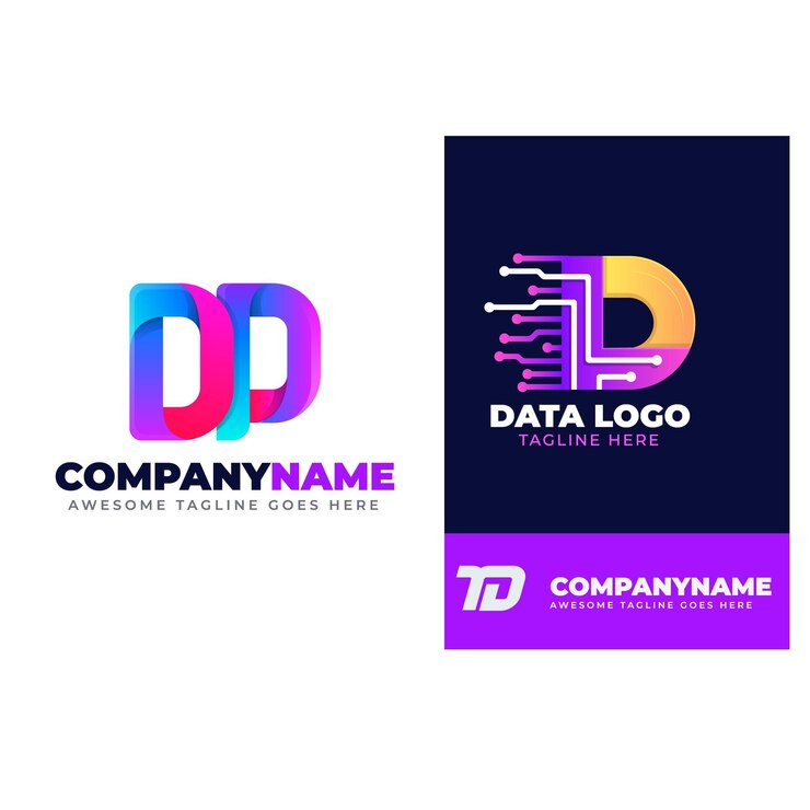 Vector conjunto de colección de logotipos de letra d con concepto colorido para empresa