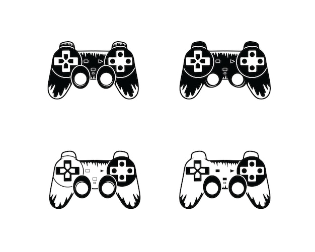 Conjunto de colección de logotipos vintage de gamepad