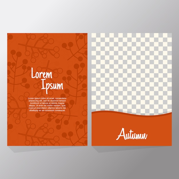 Conjunto de colección naranja de otoño venta y tipografía flyer