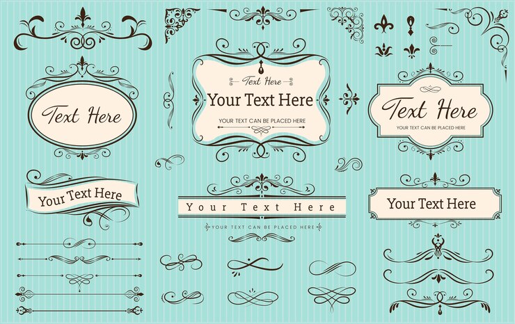 Vector conjunto de colección de ornamento de etiqueta