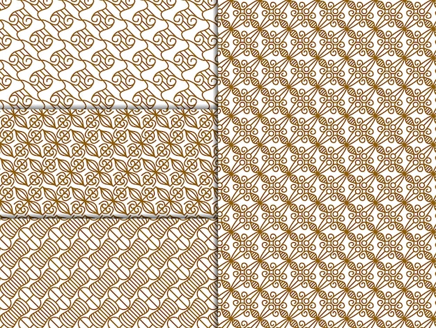 Conjunto de colección de patrón de fondo abstracto de oro elegante y de lujo