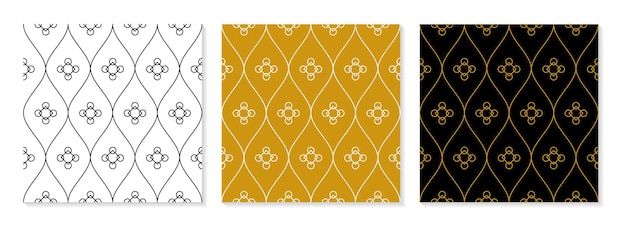 Conjunto de colección de patrones elegantes de diseño plano