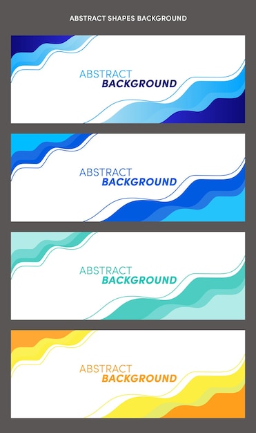 Conjunto de colección de plantillas de diseño de banner vectorial abstracto multicolor