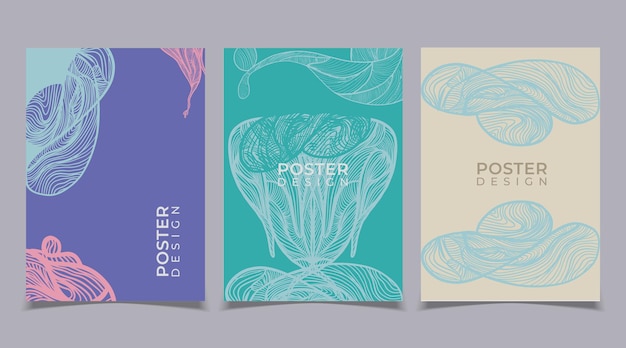 Conjunto de colección de portada moderna minimalista abstracta