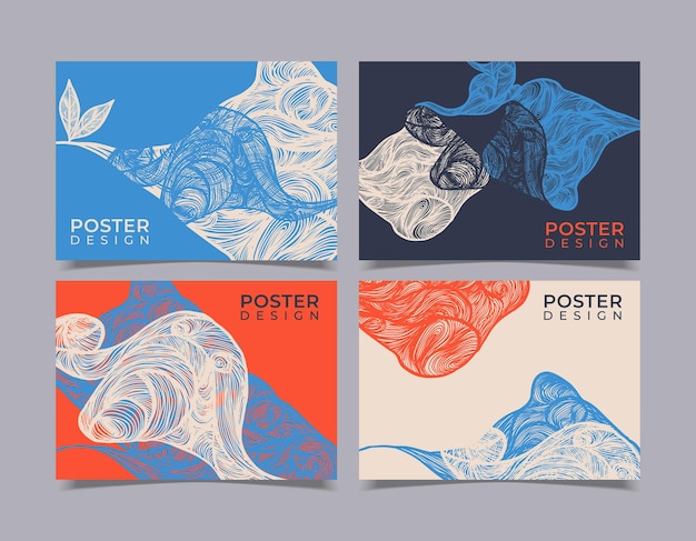 Conjunto de colección de portada moderna minimalista abstracta