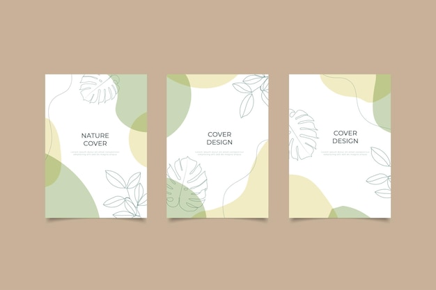 conjunto de colección de portadas creativas de la naturaleza