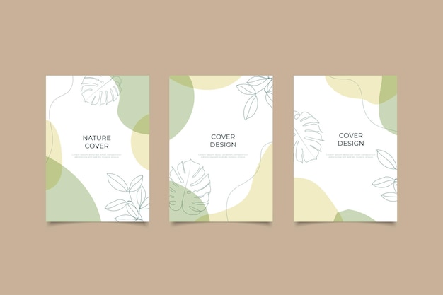 Conjunto de colección de portadas creativas de la naturaleza