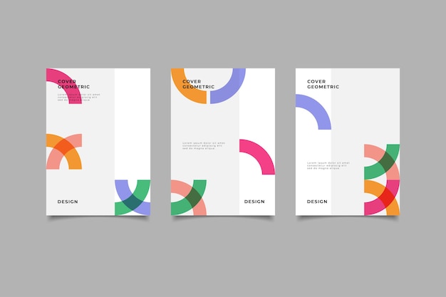 conjunto de colección de portadas de negocios geométricos