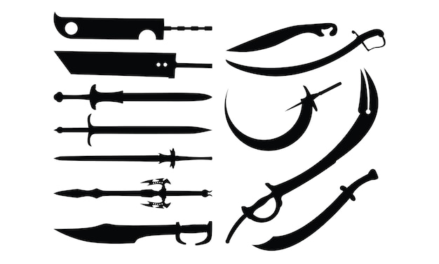 Conjunto de colección de silueta de espada
