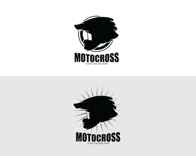 Conjunto de colección de silueta de logotipo de casco de motocross