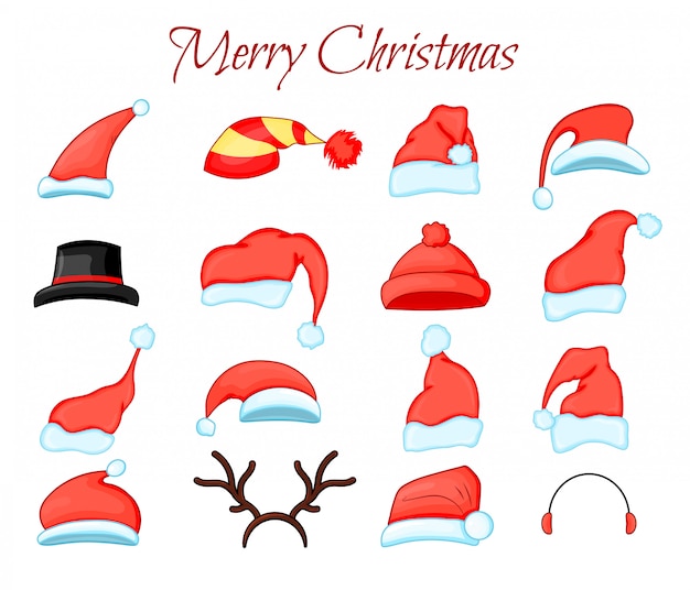 Conjunto de colección de sombreros de Santa Claus
