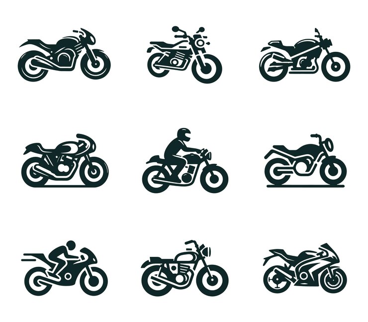Conjunto de colecciones de diseño de logotipos de motocicletas plantilla de concepto de logotipo de motocicleta logotipo deportivo de velocidad