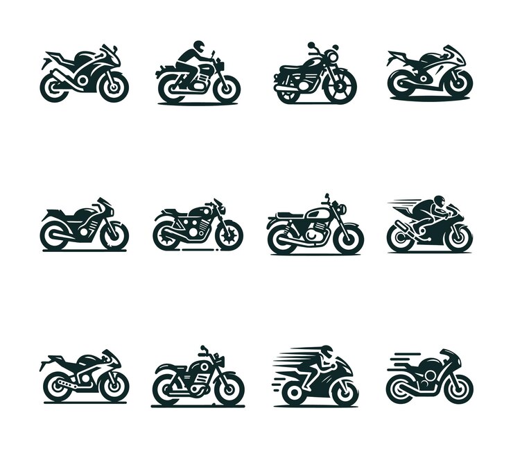 Conjunto de colecciones de diseño de logotipos de motocicletas plantilla de concepto de logotipo de motocicleta logotipo deportivo de velocidad