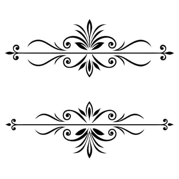 Conjunto de colecciones de divisores ornamentales caligráficos de diseño simple y minimalista